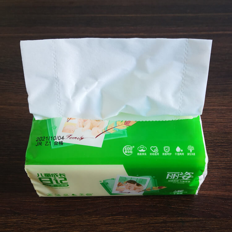 Soft and absorbent facial tissue in a stylish box