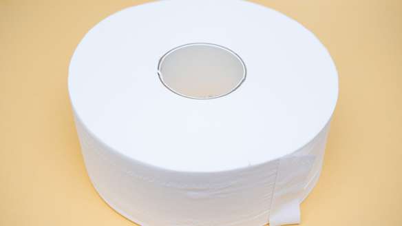 Recycled jumbo toilet tissue roll for high-traffic areas
