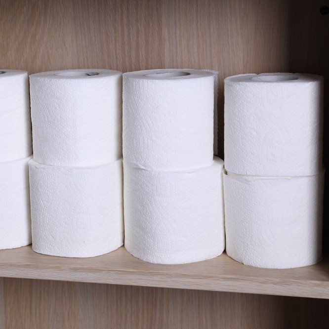 Standard toilet paper rolls by Top Source Hygiene, showing soft, eco-friendly paper products