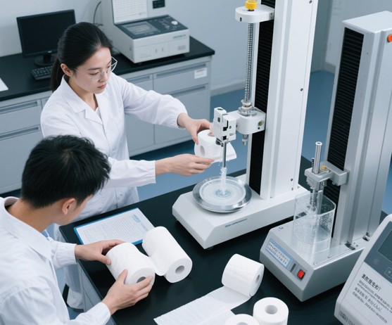 Softness testing equipment in Top Source Hygiene's quality lab