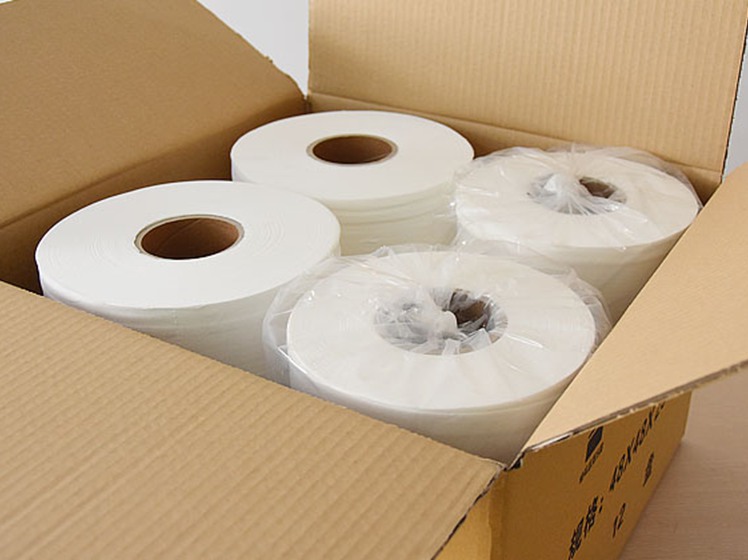 12 rolls of jumbo toilet tissue in eco-friendly packaging by Top Source Hygiene