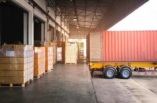 Containers for loading toilet paper rolls in a warehouse