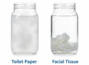 Variety of toilet paper rolls and facial tissues side by side, showing different ply and packaging