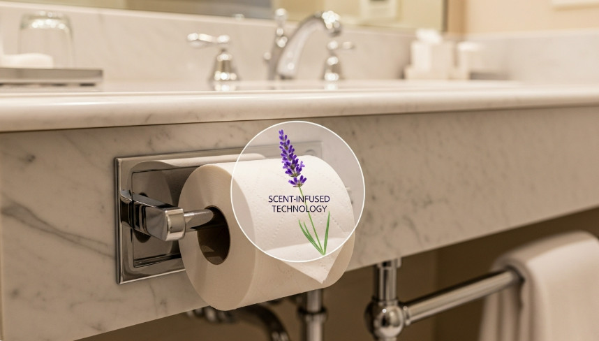 Guide showing different toilet paper core diameters for selecting the right size