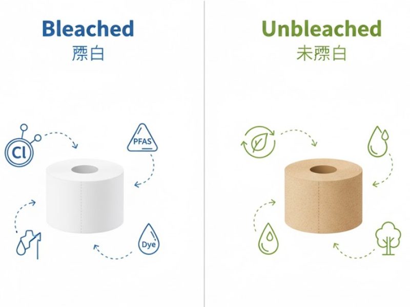 Bleached and Unbleached toilet paper