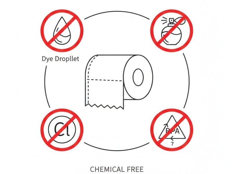 Toilet paper designed for sensitive skin, soft and gentle for daily use.