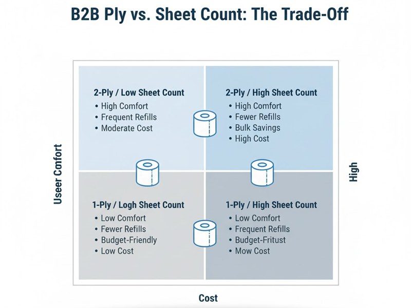 Commercial Toilet Paper ply and sheet count