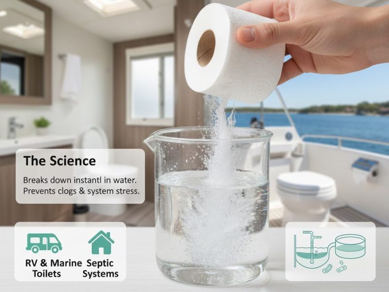 Rapid-Dissolving Toilet Paper for RVs Boats and Septic Systems