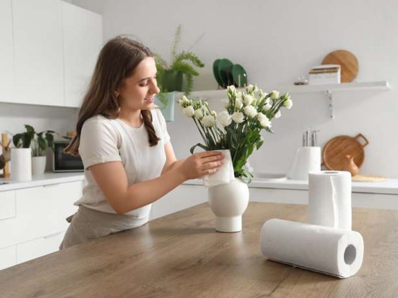 High-quality kitchen towel being used in a busy restaurant kitchen