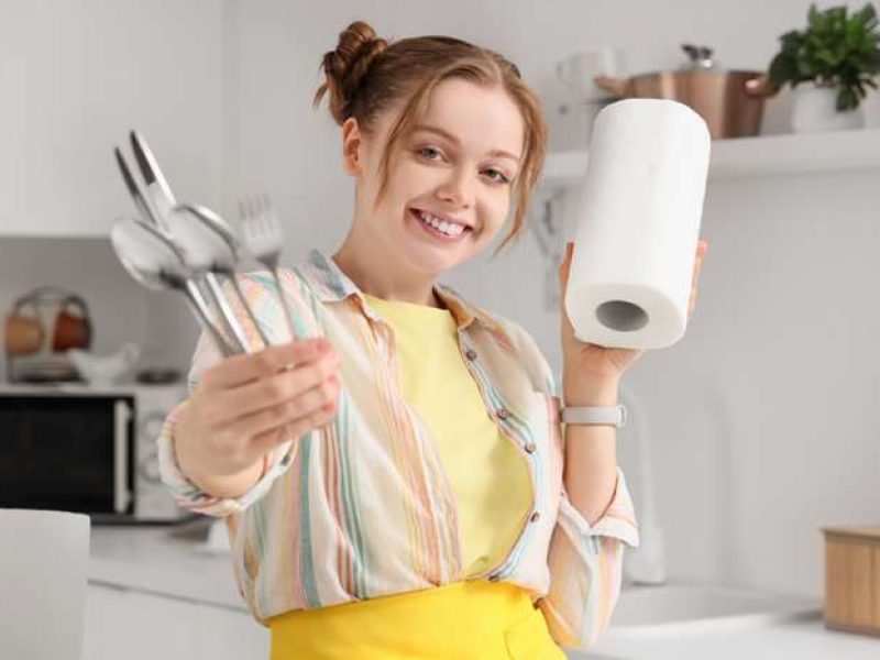 Kitchen towels in a restaurant setting, showcasing absorbency and durability