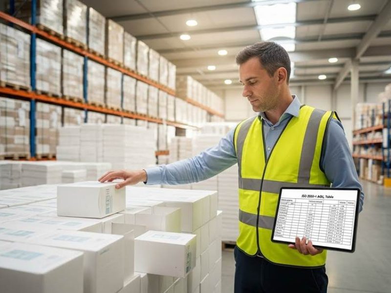 professional third-party inspector in a high-vis vest